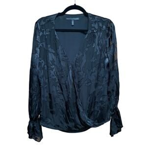 White House Black Market - Black Lace Bell Sleeve Blouse